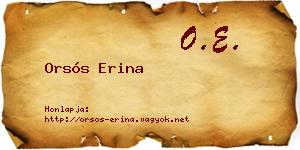 Orsós Erina névjegykártya